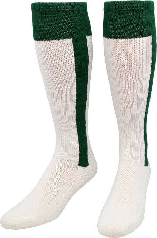 TCK 2-N-1 Premium Knee High Stirrup Socks - Forest White - HIT a Double