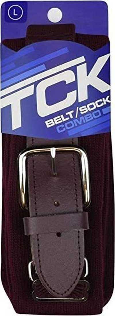 TCK Belt Knee High Sock Combo - Maroon - HIT a Double