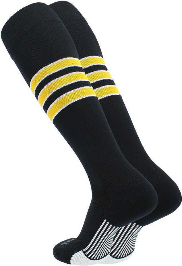 TCK Dugout Knee High Socks - Black White Gold - HIT a Double