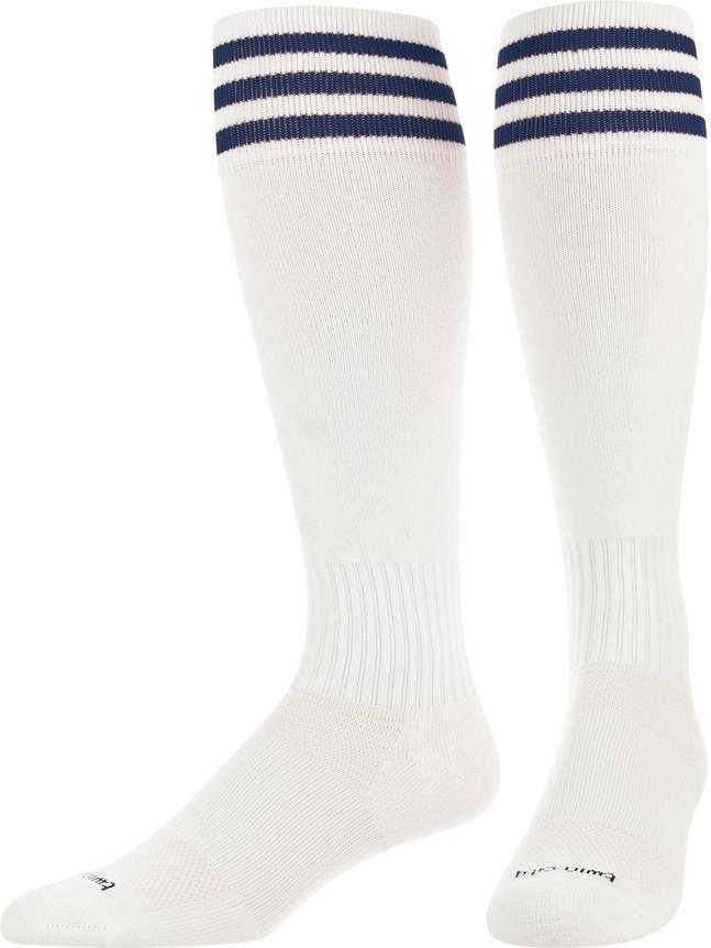 TCK Finale 3-Stripe Soccer Socks - White Navy - HIT a Double