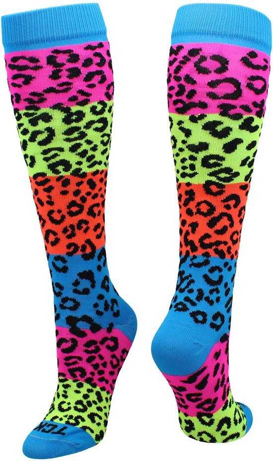 TCK Krazisox Rainbow Leopard Knee High Socks - Multi-Colored