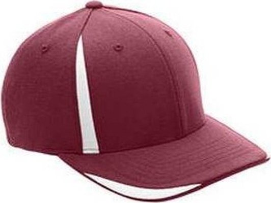 Team 365 ATB102 By Flexfit Adult Pro-Formance Front Sweep Cap - Sportmaroon White - HIT a Double