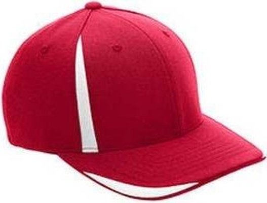 Team 365 ATB102 By Flexfit Adult Pro-Formance Front Sweep Cap - Sport Red White - HIT a Double
