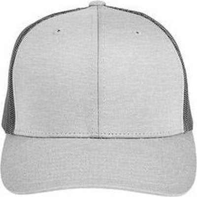 Team 365 TT802 By Yupoong Adult Zone Sonic Heather Trucker Cap - Athletic Heather Sportgraphite - HIT a Double