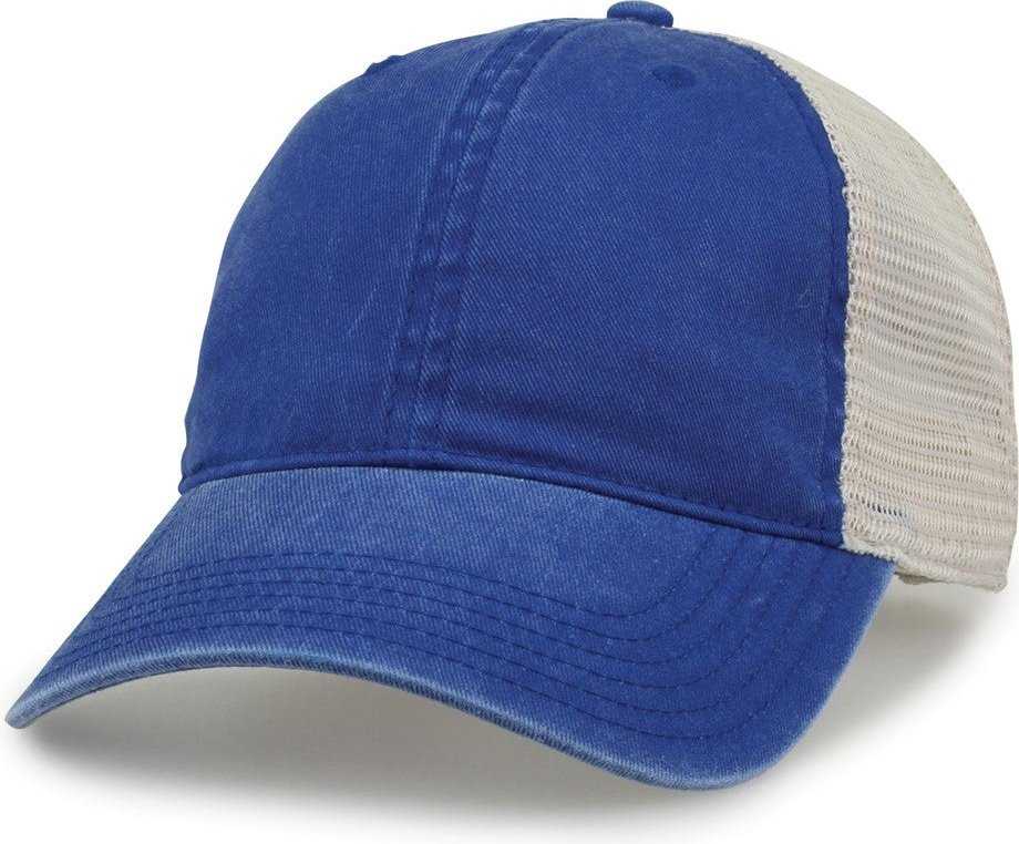 The Game GB460 Pigment Dyed Twill & Soft Trucker Cap - Royal Sand