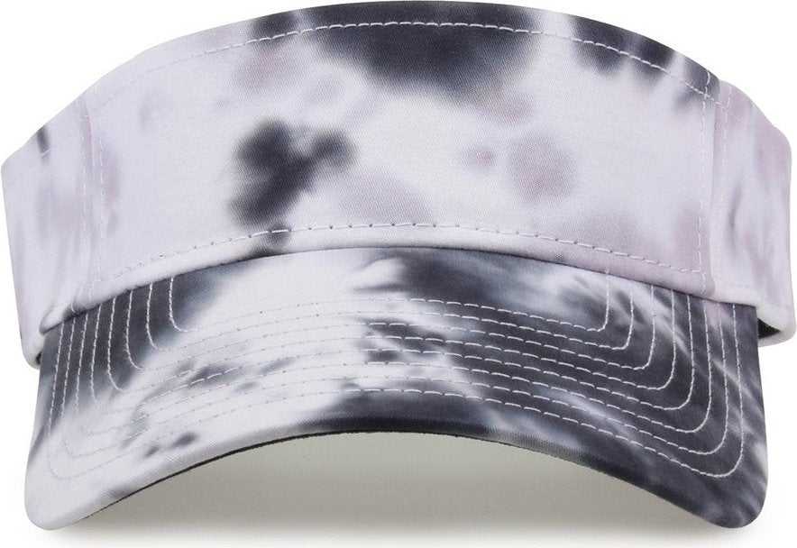 The Game GB471 Relaxed Tie Dye and Trucker Mesh Visor - Gray Scarlet Tie Dye - HIT a Double - 1