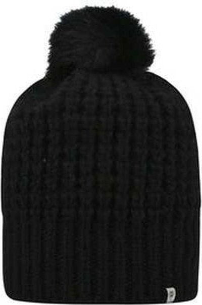 J. America TW5005 Adult Slouch Bunny Knit Cap - Black - HIT a Double