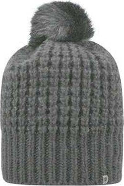 J. America TW5005 Adult Slouch Bunny Knit Cap - Gray - HIT a Double