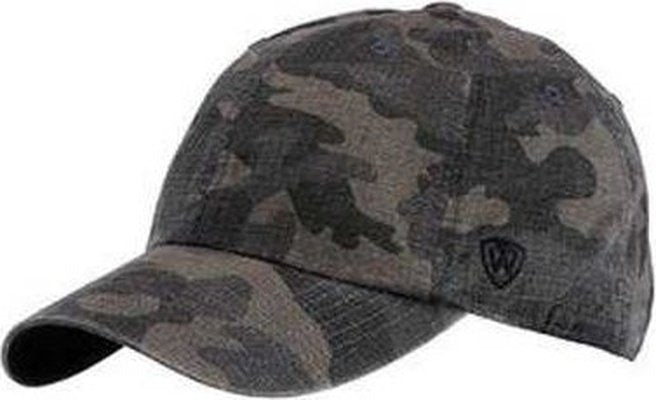 J. America TW5537 Ripper Washed Cotton Ripstop Cap - Black Camo - HIT a Double