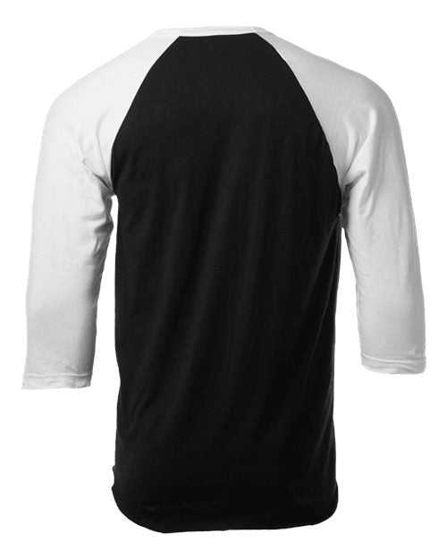 Tultex 245 Unisex Fine Jersey Raglan T-Shirt - Black White - HIT a Double