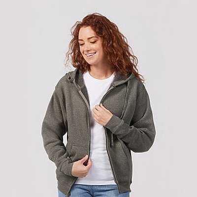 Zip pouch hooded sweatshirt top