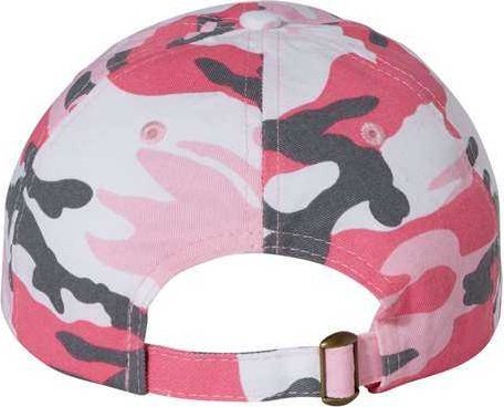 Valucap VC300A Adult Bio-Washed Classic Dads Cap - Pink Camo - HIT a Double