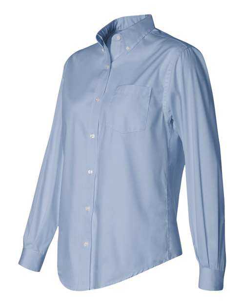 Van Heusen 13V0110 Women&#39;s Pinpoint Oxford Shirt - Blue - HIT a Double