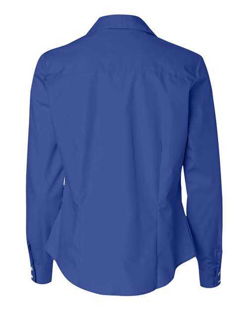 Van Heusen 13V0114 Women&#39;s Silky Poplin Shirt - Royal Blue - HIT a Double - 3