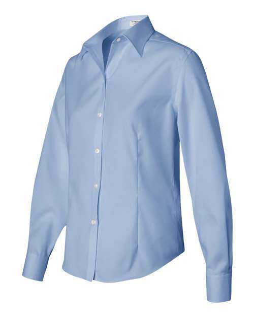 Van Heusen 13V0144 Women's Non-Iron Pinpoint Oxford Shirt - Blue Mist - HIT a Double