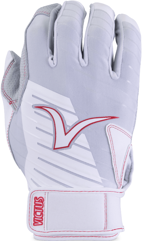 Victus Team Batting Glove - White Red - HIT a Double