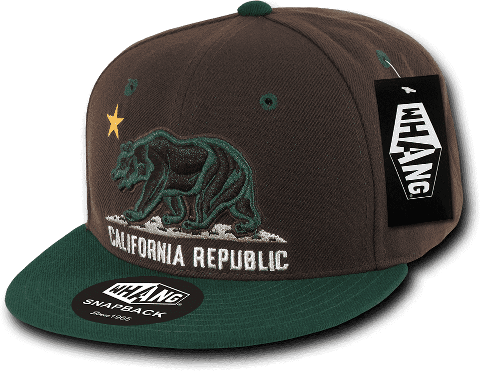 Whang W1 Cali Republic Snapback Cap - Brown Hunter Green - HIT a Double