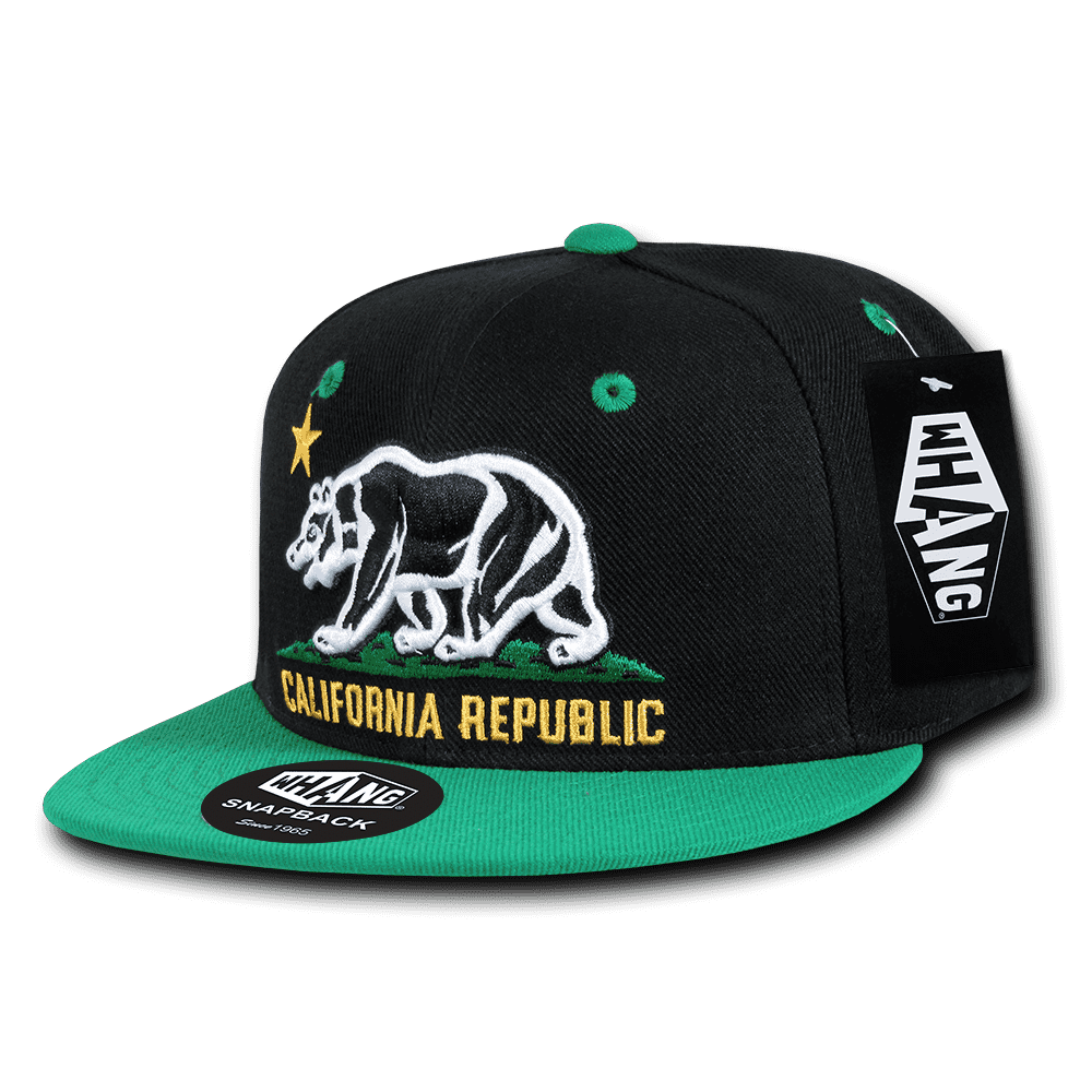 Whang W1 Cali Republic Snapback Cap - Kelly Black - HIT a Double