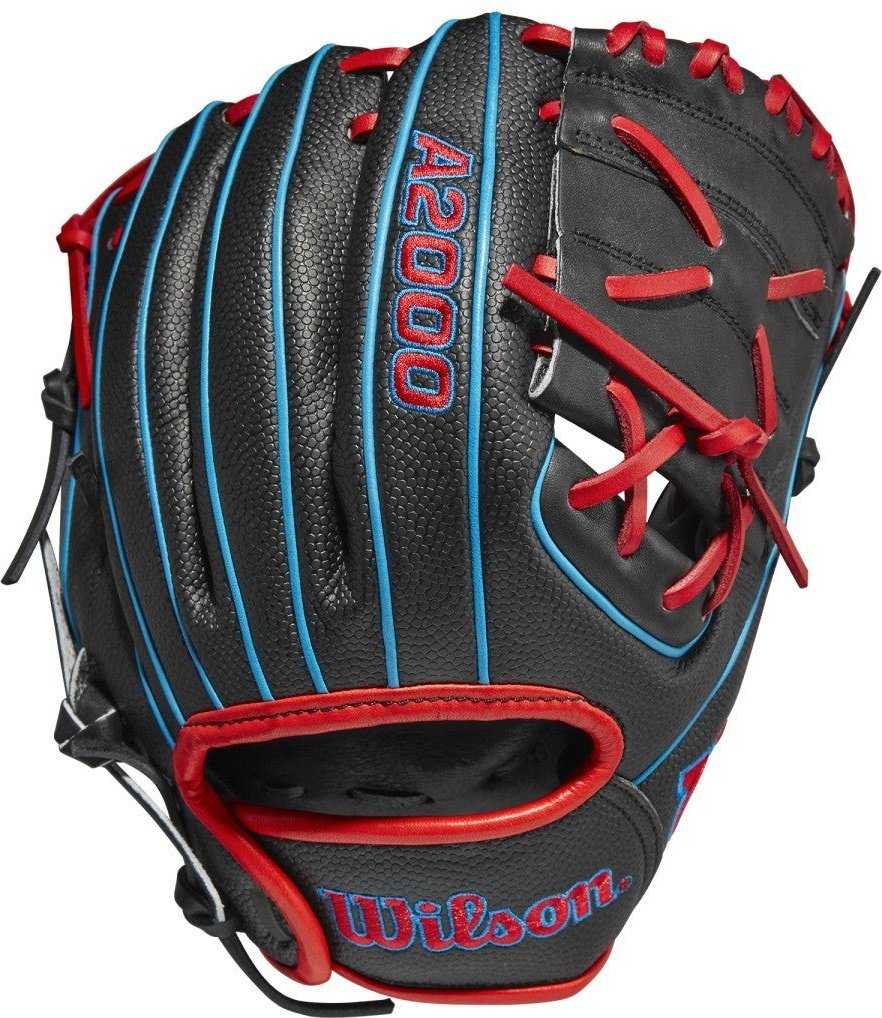 Wilson A2000 PFX2SS 11.00" Pedroia Fit Infield Baseball Glove WBW10039711 - Black Red - HIT A Double