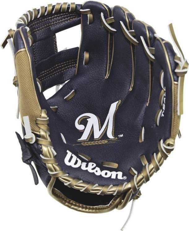 Wilson A200 MLB Brewers 10.00" T-Ball Glove WTA02RB16MIL - HIT A Double