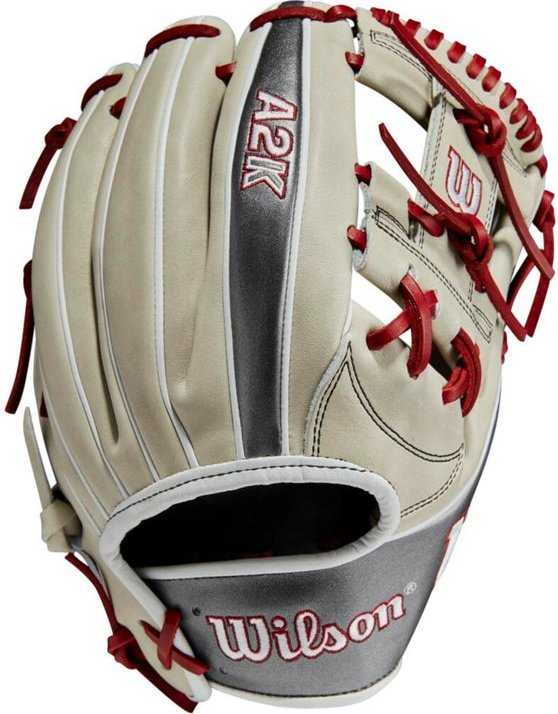 Wilson 2022 A2K 1787 11.75" Infield Glove June 2022 GOTM WBW1008841175 - Silver and Gunmetal Gray - HIT a Double