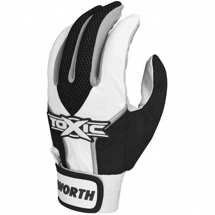 Worth Toxic Batting Gloves Youth - Black White - HIT a Double