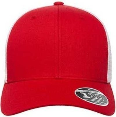 Yupoong 110MT Flexfit 110 Adult Adjustable Mesh Cap - Red White - HIT a Double