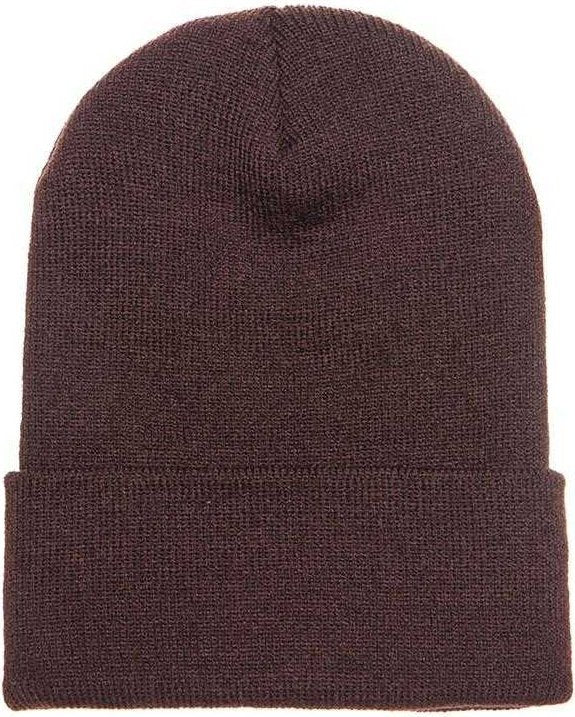 Yupoong 1501KC Classics Cuffed Knit Beanie - Brown - HIT a Double