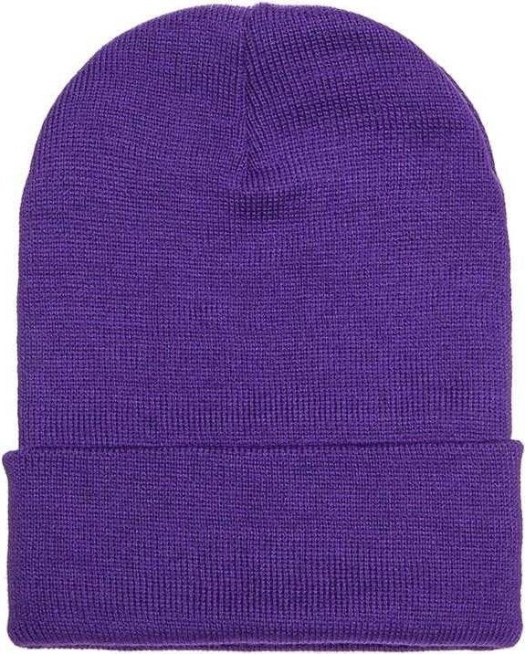 Yupoong 1501KC Classics Cuffed Knit Beanie - Purple - HIT a Double