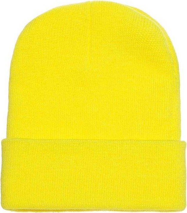 Yupoong 1501KC Classics Cuffed Knit Beanie - Safety Yellow - HIT a Double