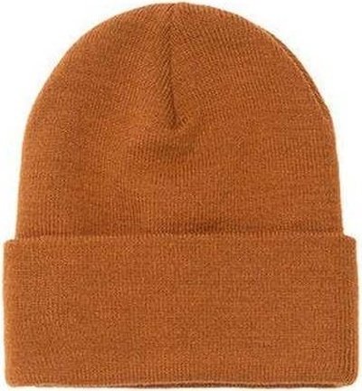 Yupoong 1501 Adult Cuffed Knit Beanie - Caramel - HIT a Double