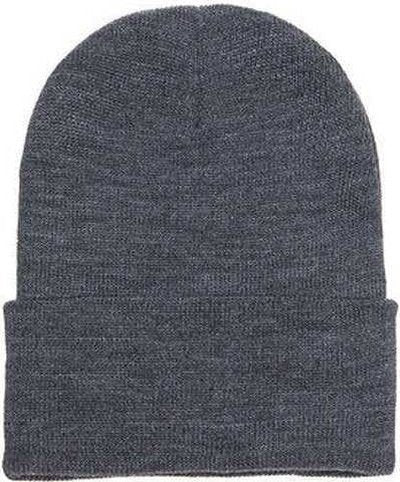 Yupoong 1501 Adult Cuffed Knit Beanie - Dark Gray - HIT a Double
