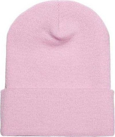 Yupoong 1501 Adult Cuffed Knit Beanie - Pink - HIT a Double