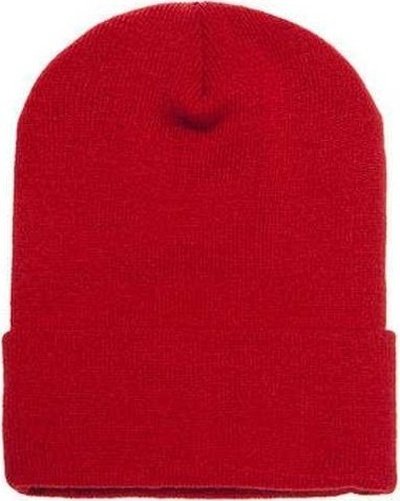 Yupoong 1501 Adult Cuffed Knit Beanie - Red - HIT a Double