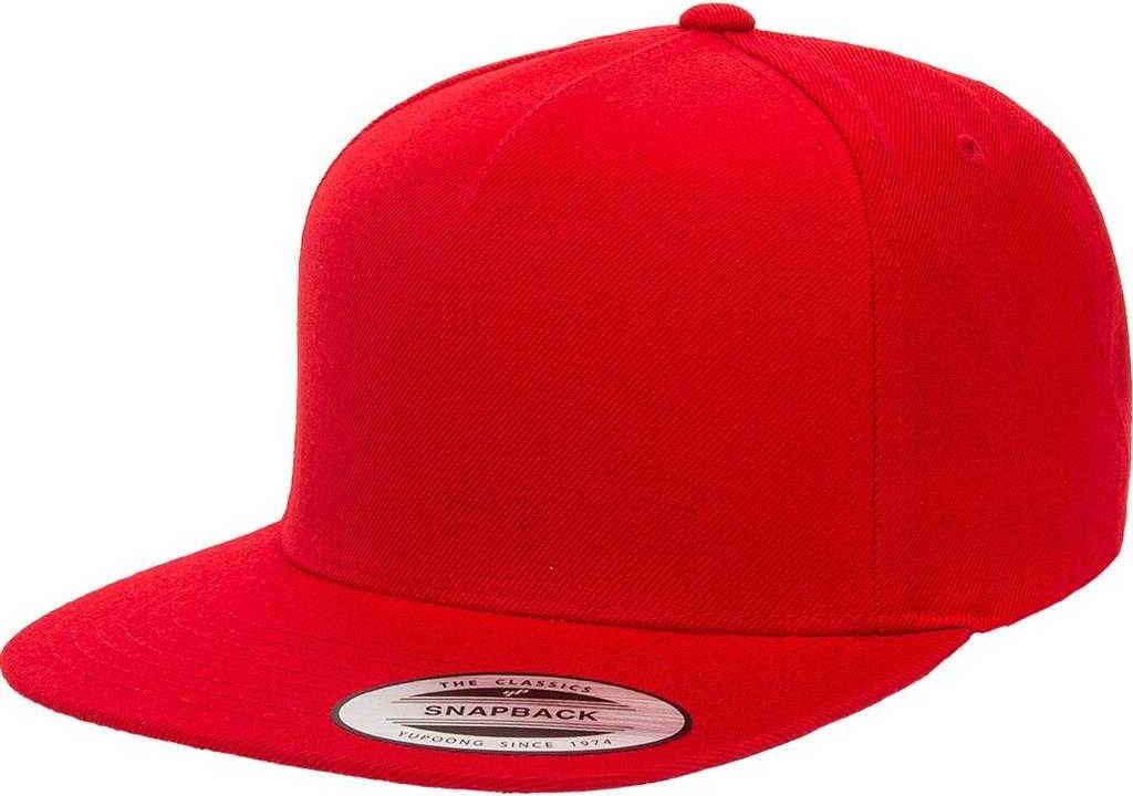 Yupoong 5089M Classics Premium 5-Panel Snapback Cap - Red - HIT a Double