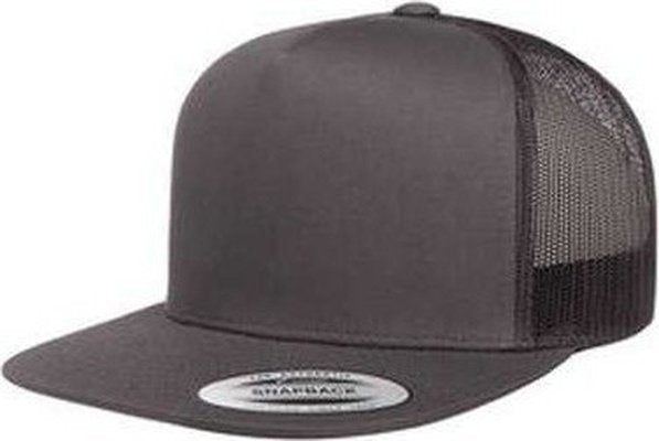 Yupoong 6006 Adult 5-Panel Trucker Cap - Charcoal - HIT a Double
