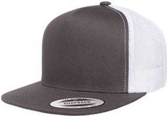 Yupoong 6006 Adult 5-Panel Trucker Cap - Charcoal White - HIT a Double