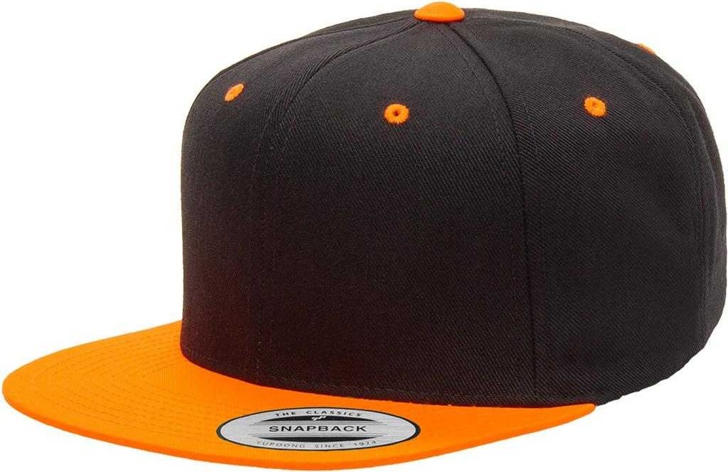 Yupoong 6089MT Classics Premium Snapback Cap 2-Tone - Black Neon Orange - HIT a Double