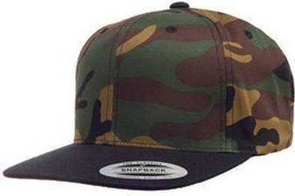 Yupoong 6089 Adult 6-Panel Structured Flat Visor ClassicSnapback - Camo Black - HIT a Double