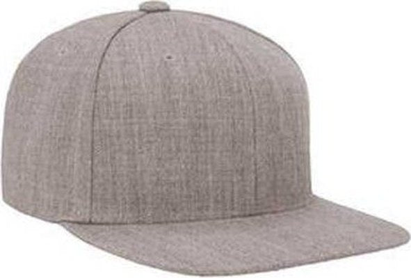 Yupoong 6089 Adult 6-Panel Structured Flat Visor ClassicSnapback - Heather Gray - HIT a Double