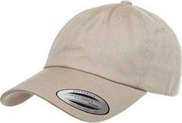 Yupoong 6245CM Adult Low-Profile Cotton Twill Dad Cap - Khaki - HIT a Double