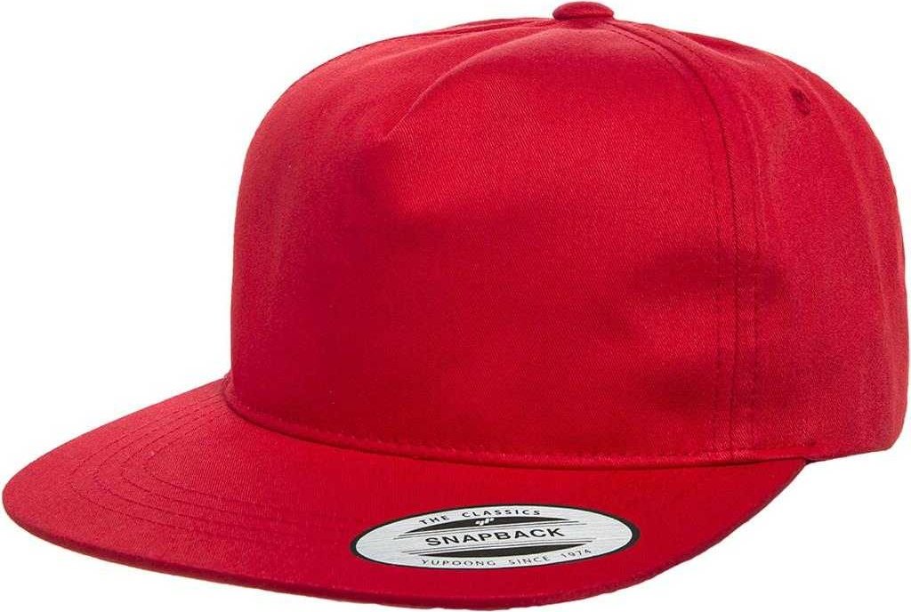 Yupoong 6502 Classics Unstructured 5- Panel Snapback Cap - Red - HIT a Double