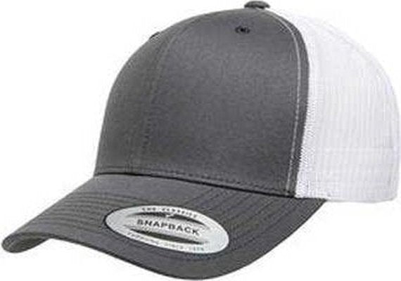 Yupoong 6606 Adult Retro Trucker Cap - Charcoal White - HIT a Double