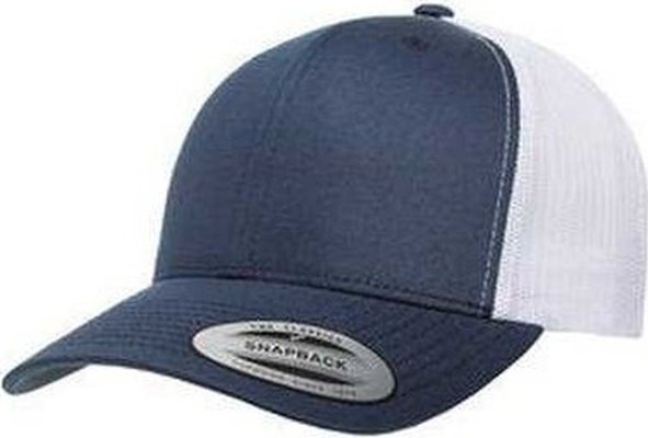 Yupoong 6606 Adult Retro Trucker Cap - Navy White - HIT a Double
