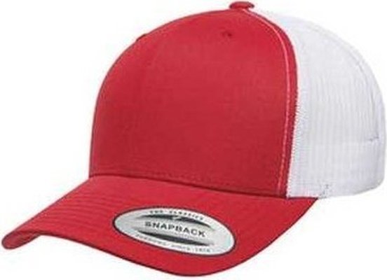 Yupoong 6606 Adult Retro Trucker Cap - Red White - HIT a Double