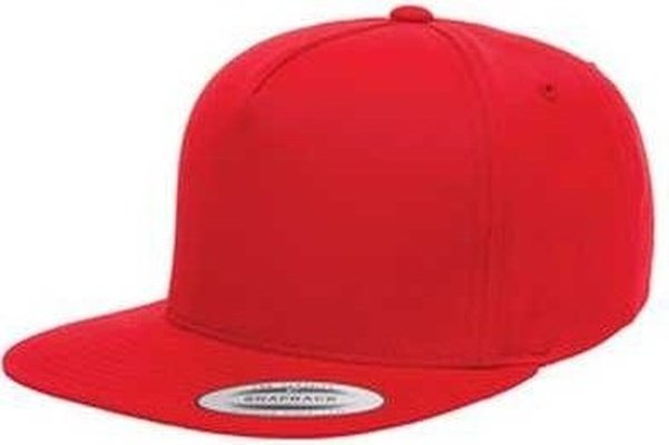 Yupoong Y6007 Adult 5-Panel Cotton Twill Snapback Cap - Red - HIT a Double