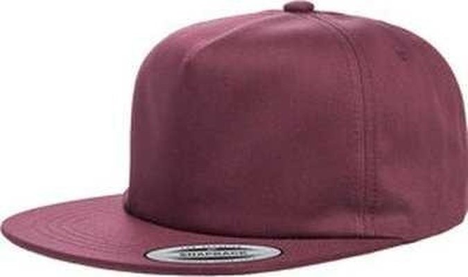 Yupoong Y6502 Adult Unstructured 5-Panel Snapback Cap - Maroon - HIT a Double