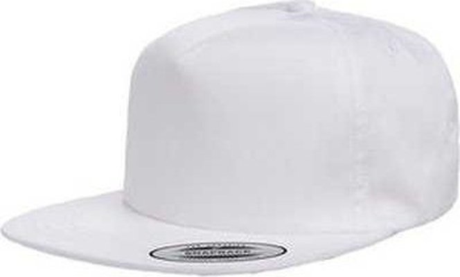 Yupoong Y6502 Adult Unstructured 5-Panel Snapback Cap - White - HIT a Double