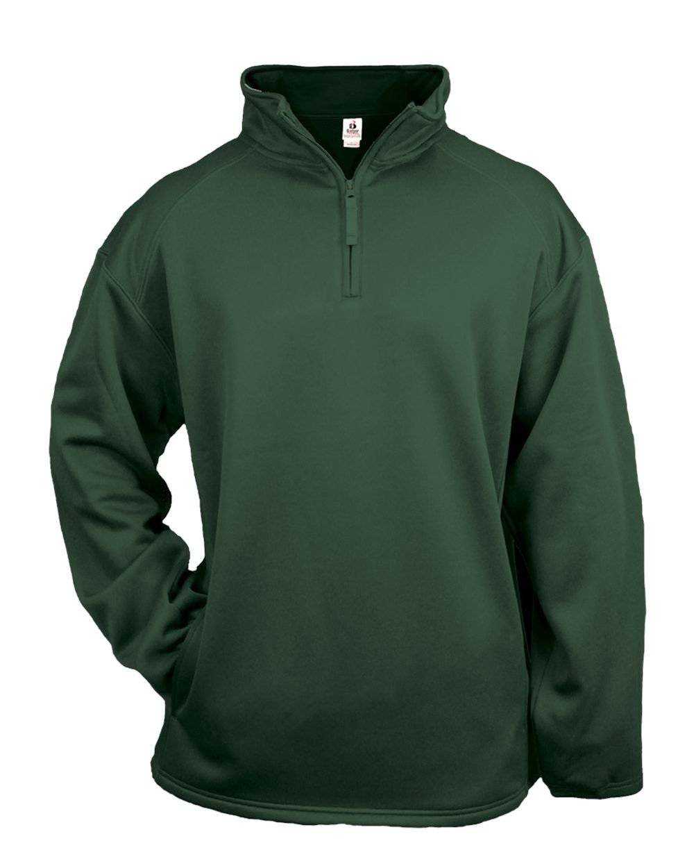 Badger Sport 1480 1/4 Zip Poly Fleece Pullover - Forest - HIT a Double - 1