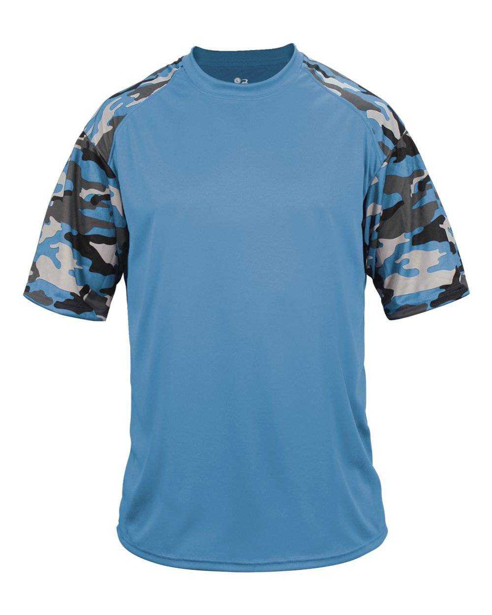 Badger Sport 2141 Camo Sport Youth Tee - Columbia Blue Columbia Blue Camo - HIT a Double - 1